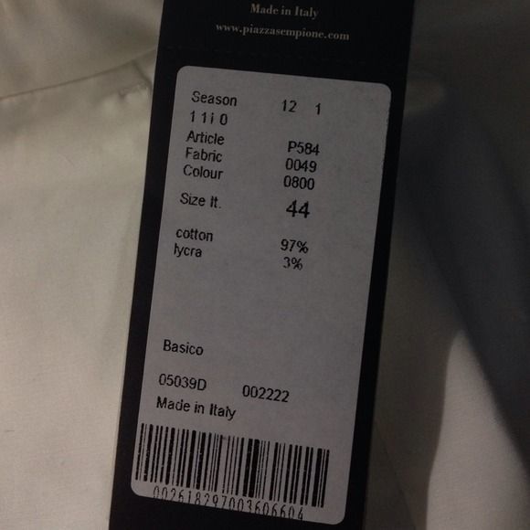 Piazza Sempione Violet Stretch Sateen White Pants - Picture 4 of 4